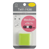 Twin Hole Cable Clip - Medium - Green