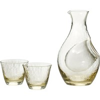 Amber  Glass Sake Set - 3 Piece